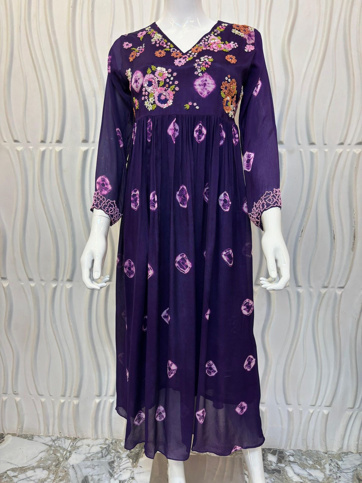 Designer party wear Knot work kurthi