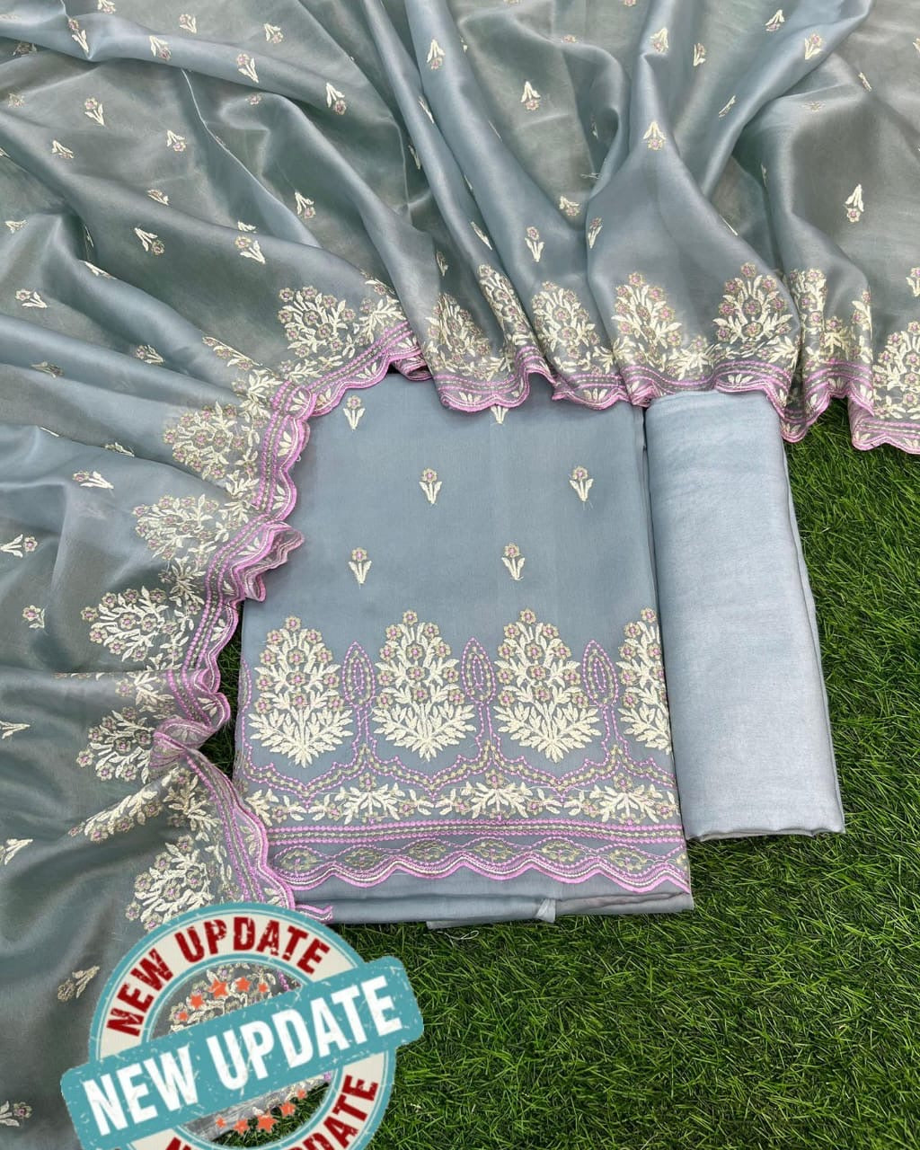 *Exclusive Banarasi Unstitched Salwar kameez with Dupatta