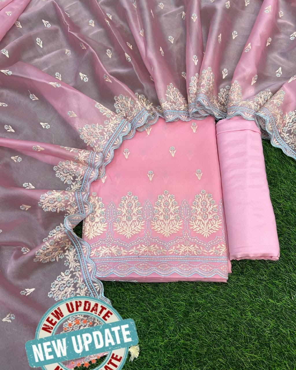 *Exclusive Banarasi Unstitched Salwar kameez with Dupatta