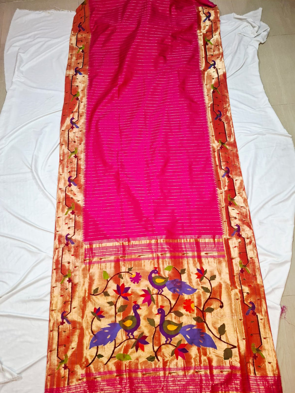 PEACOCK PARROT BROCADE PAITHANI