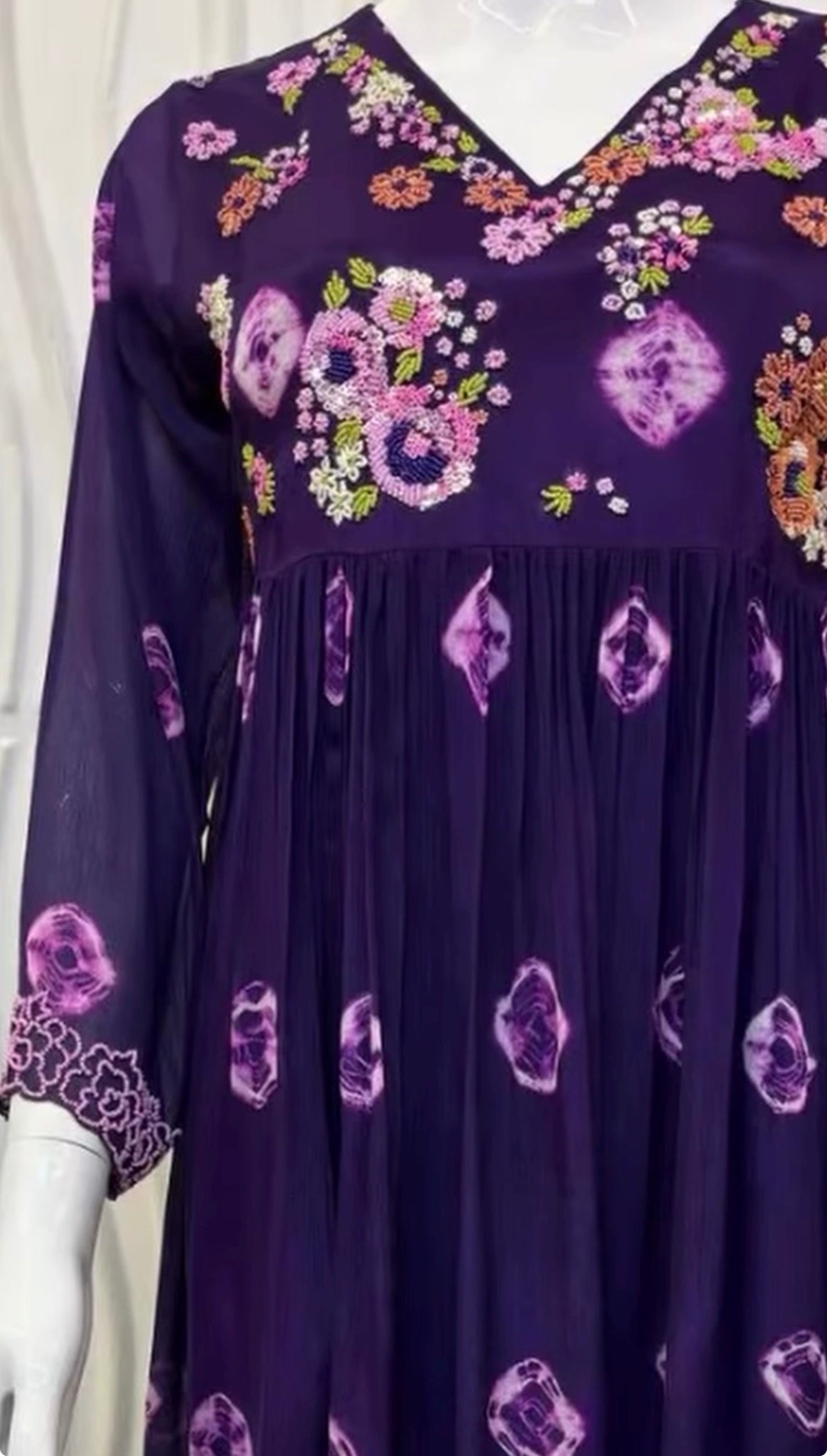 Designer party wear Knot work kurthi