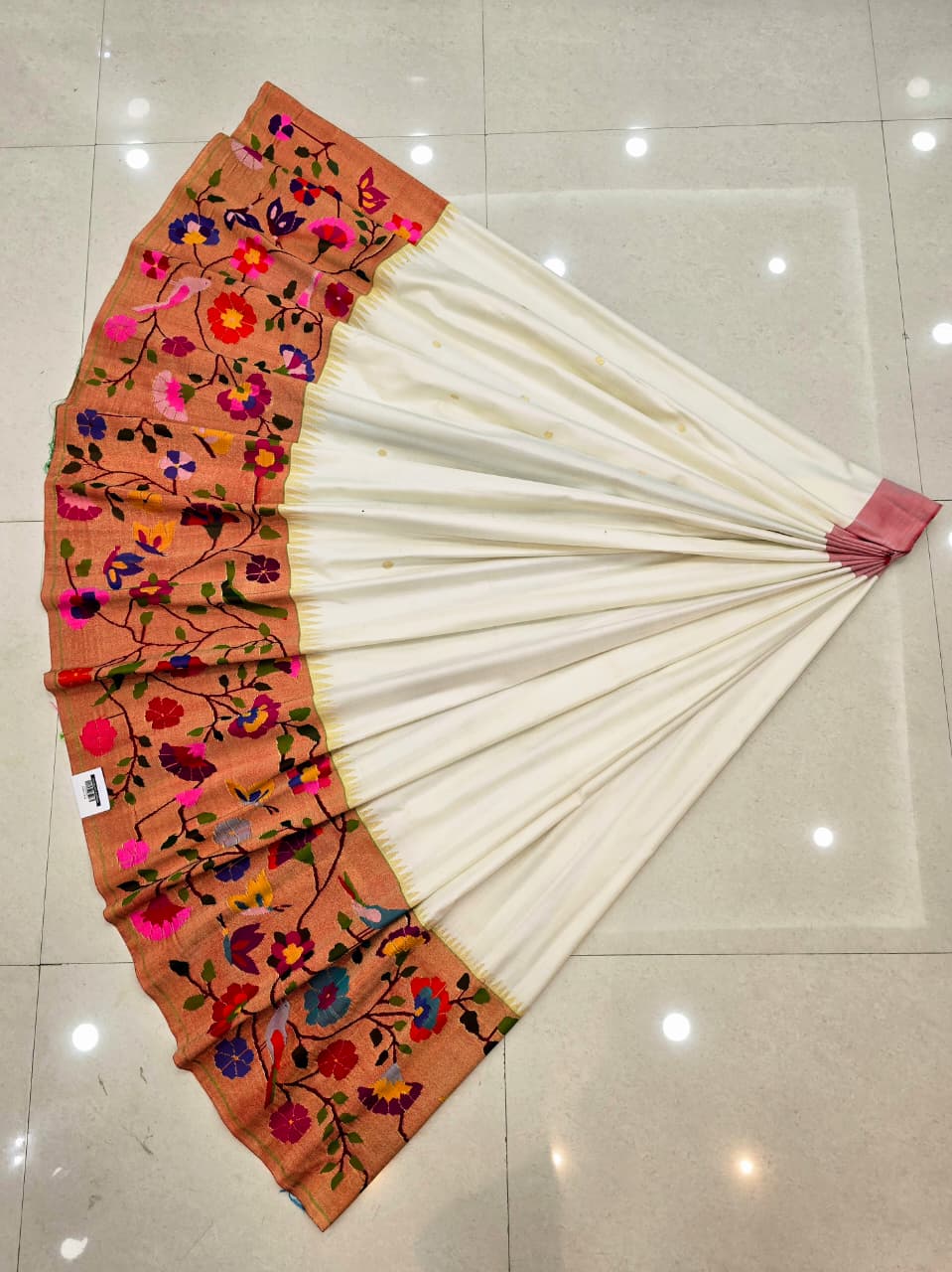 2.5 mtr paithani fabric for kids lehanga