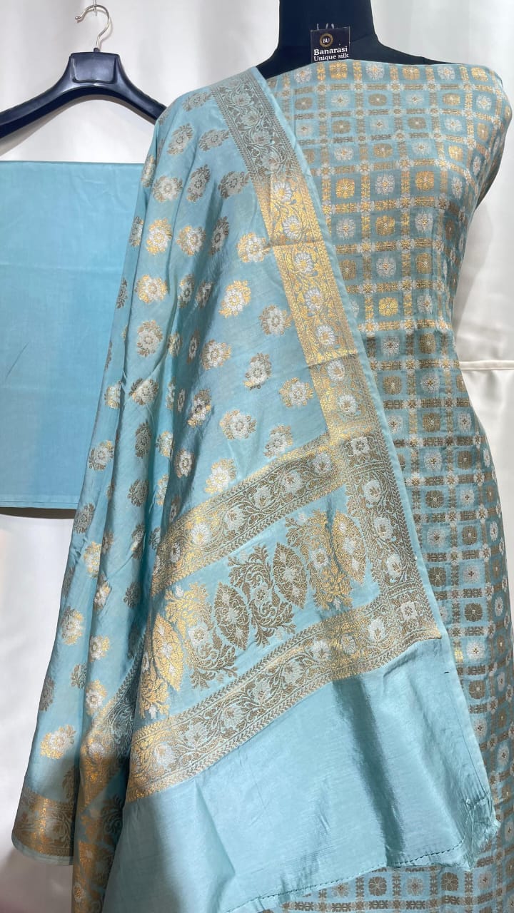 *🪷 Banarasi unstitched product 🪷*
 *Exclusive Banarasi Unstitched Salwar kameez with Dupatta*