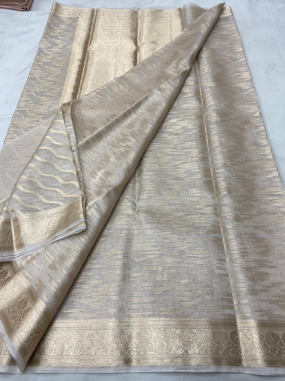 Banarasi Tissue silk saree with meenkari weaving