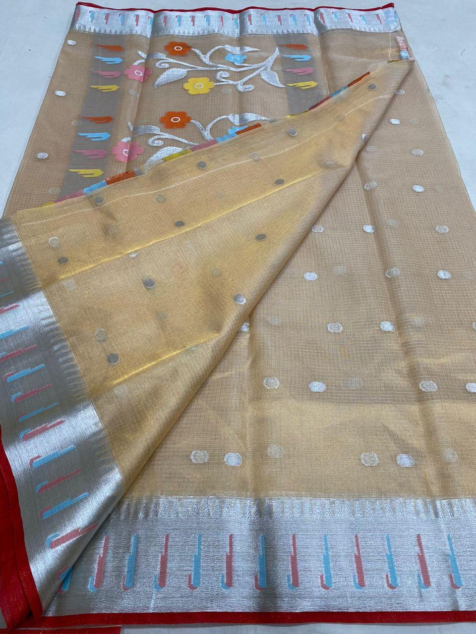 Banarasi Tissue silk saree with meenkari weaving