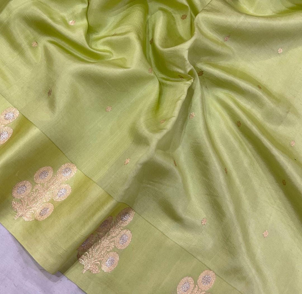 *Banarasi handloom pure mango silk sona roopa saree